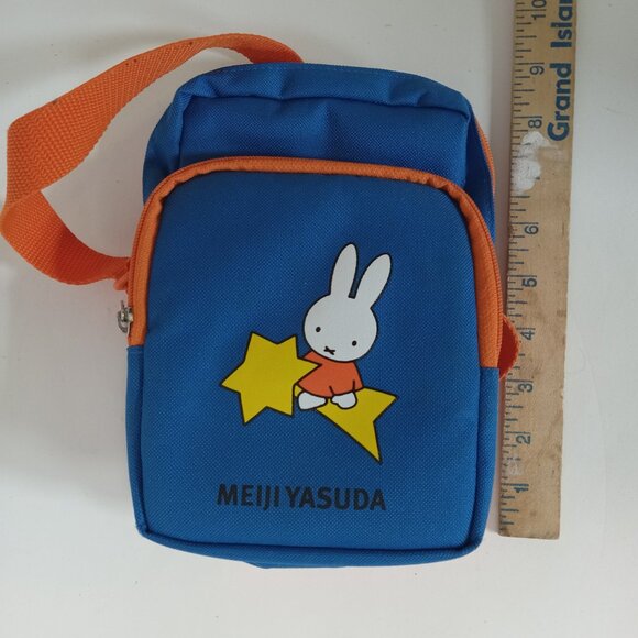 Miffy Tote Shoulder Bag Purse Bunny Rabbit Meiji Yusada Zipper Blue - Picture 10 of 11